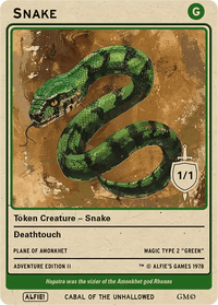 Snake Green Deathtouch token Magic mtg | Custom Retro Style