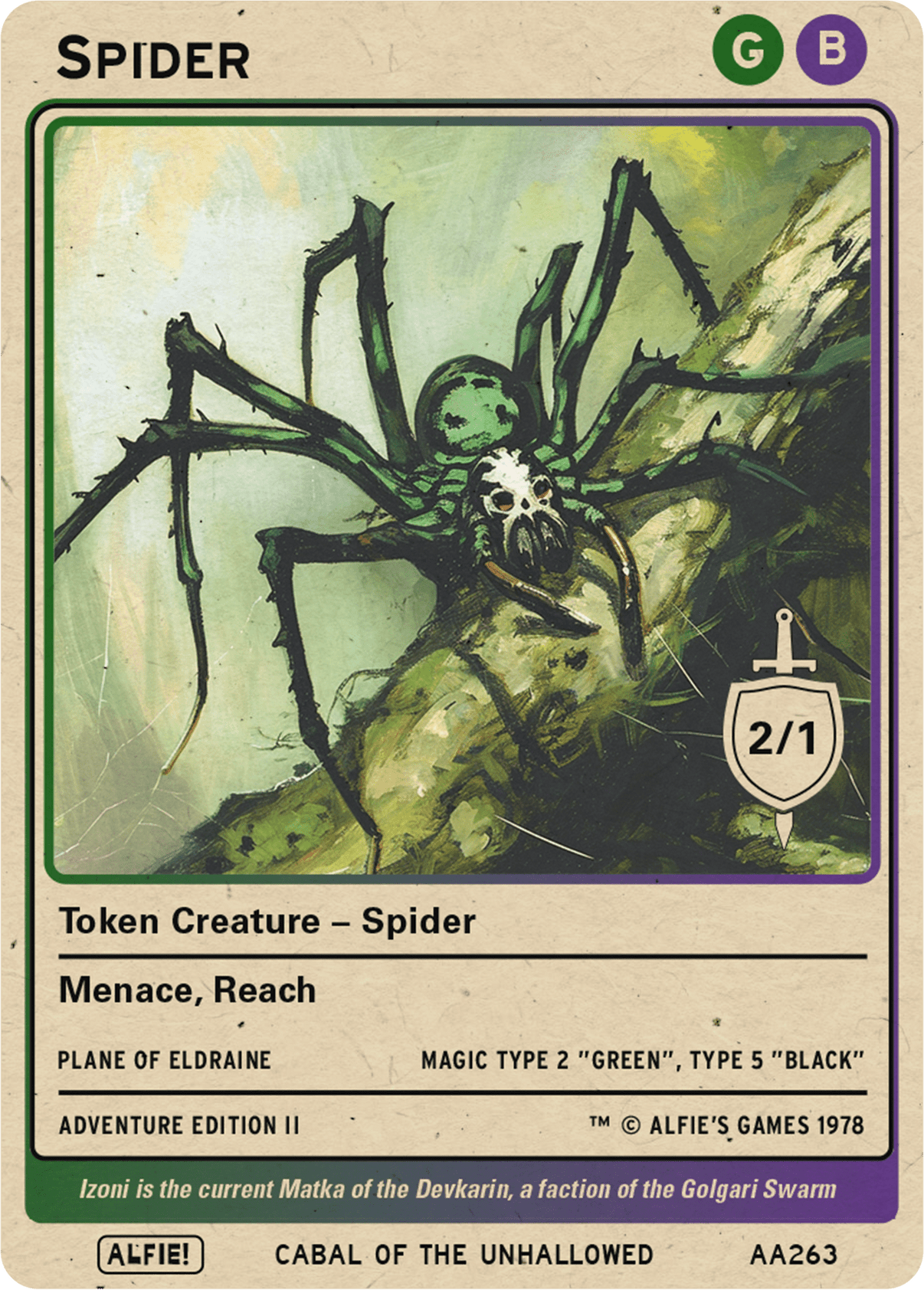 Spider Black Green - Alfies