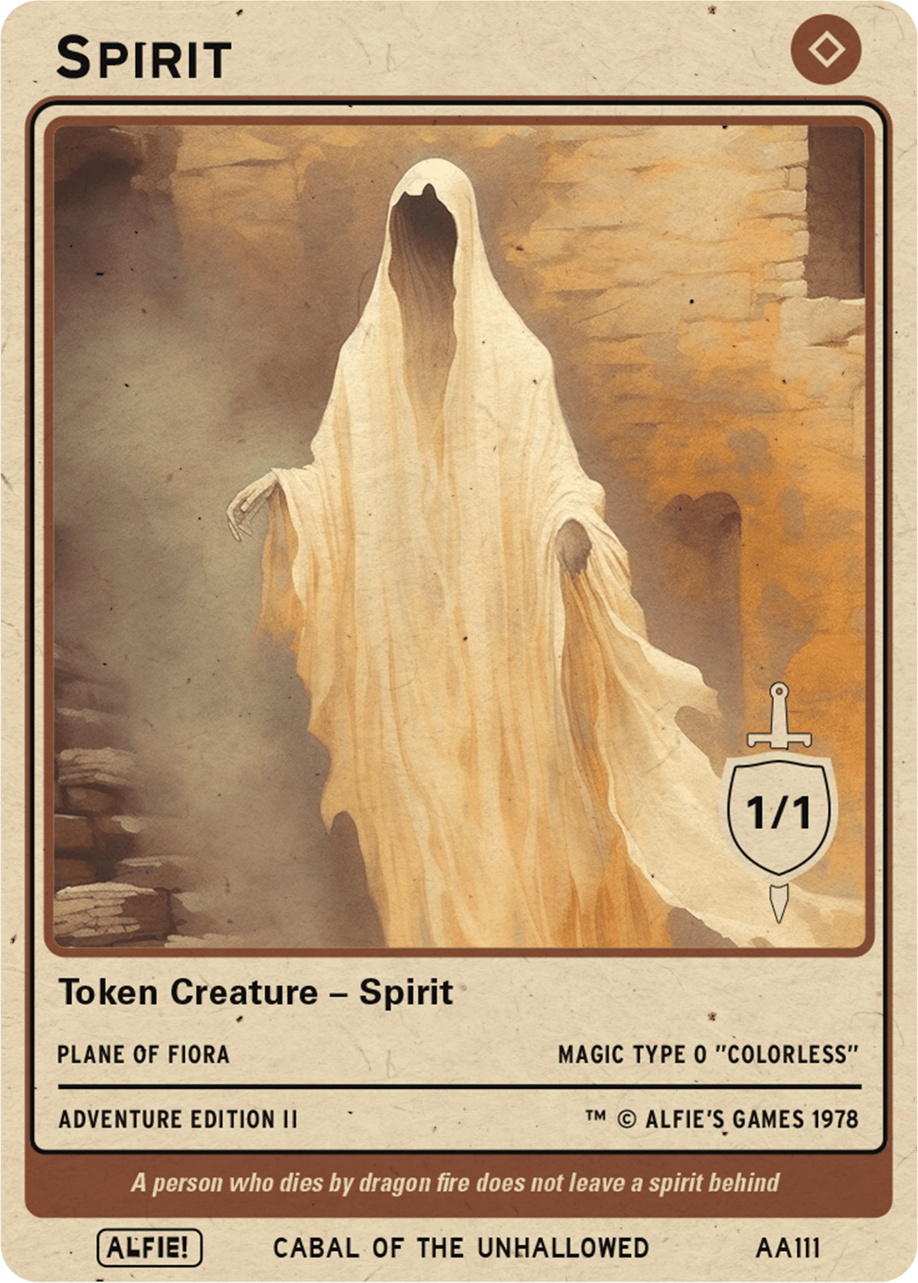 Spirit Colorless token Magic mtg | Custom Retro Style | Alfies!