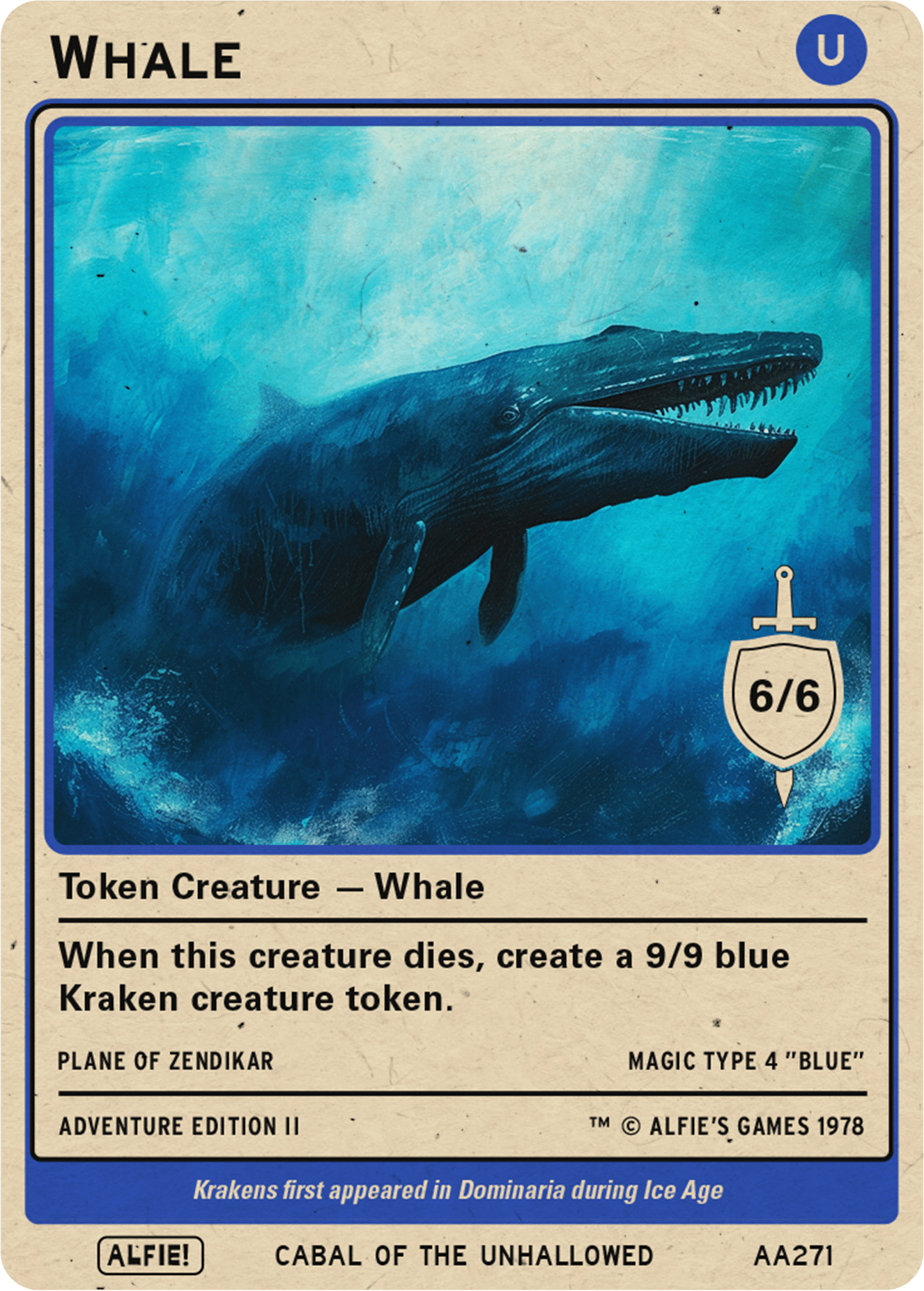 Whale mtg magic token – Alfies