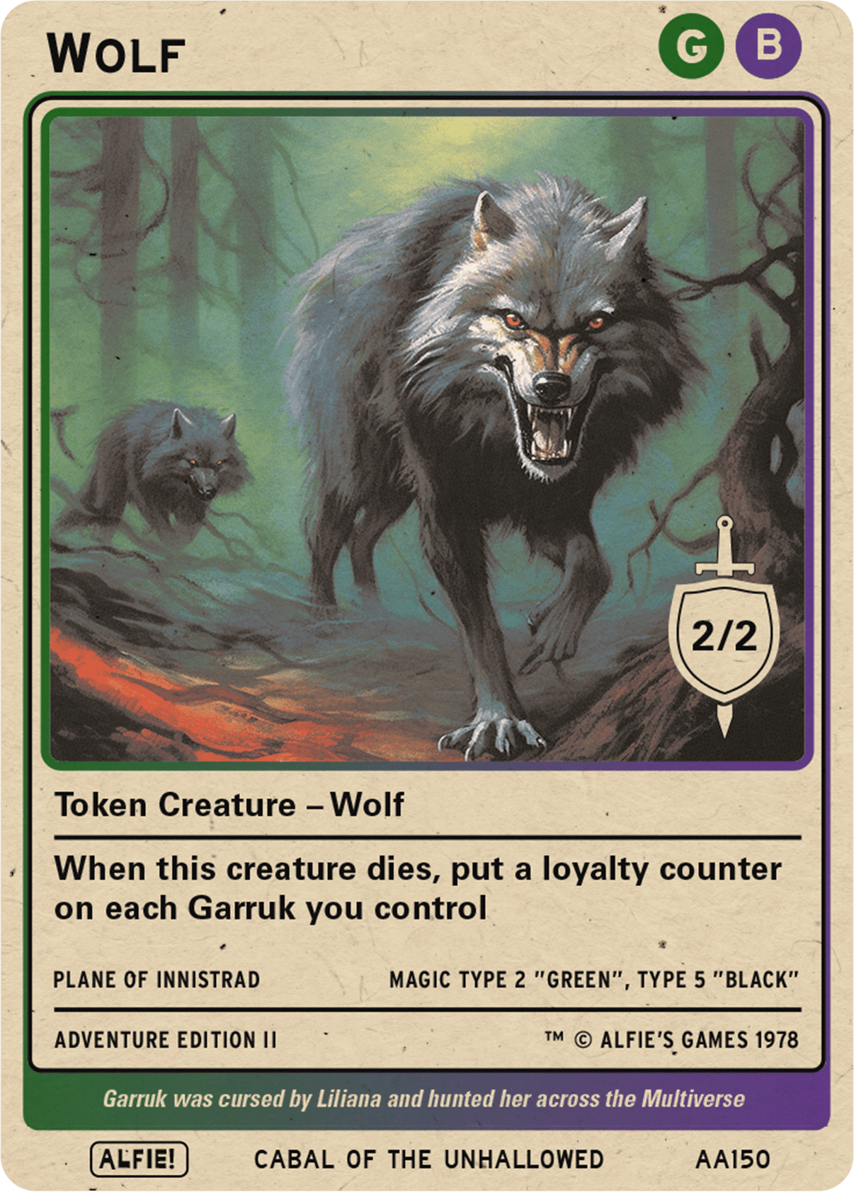 Wolf Black Green - Alfies